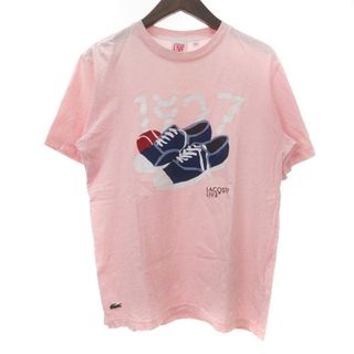 ラコステ(LACOSTE)のラコステ Tシャツ カットソー 半袖 プリント ピンク 3 M位 ■SM1(Tシャツ/カットソー(半袖/袖なし))