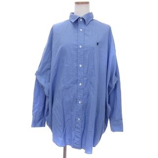 ジムフレックス(GYMPHLEX)のジムフレックス レギュラーカラーワイドシャツ 長袖 ロゴ 青 ■SM1(シャツ/ブラウス(長袖/七分))