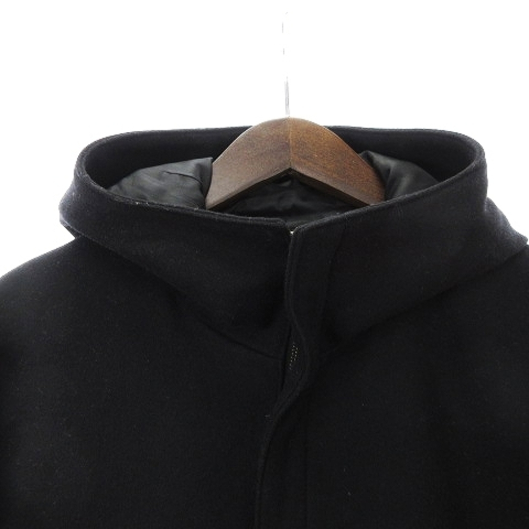 EDIFICE(エディフィス)のエディフィス ロングコート フード付き ジップアップ 黒 46 M位 ■SM1 メンズのジャケット/アウター(チェスターコート)の商品写真