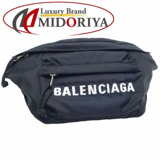 Balenciaga - BALENCIAGA バレンシアガ ロゴクロスボディバッグ 529765 ウエストバッグ ナイロン ブラック ネイビー/450208【中古】