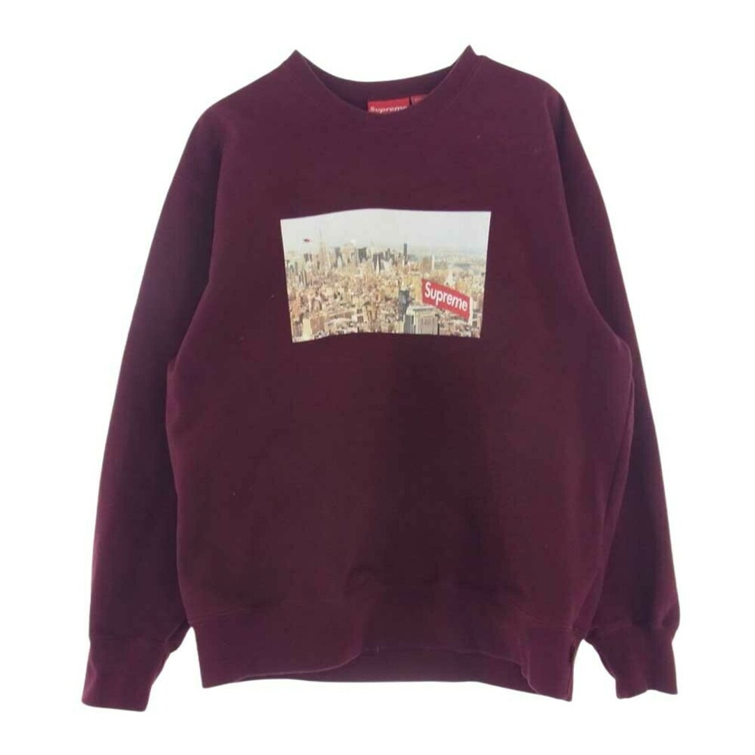 L肩幅Supreme シュプリーム スウェット 20AW Aerial Crewneck エアリアル フォトプリント クルーネック スウェット トレーナー ワインレッド系 L