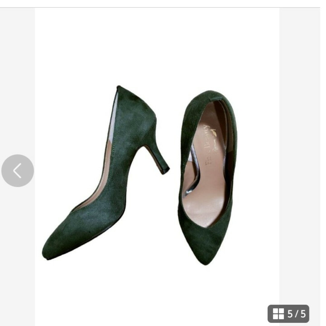 Ranan(ラナン)のスエード調ヒールパンプス　グリーン　カーキ　深緑 レディースの靴/シューズ(ハイヒール/パンプス)の商品写真