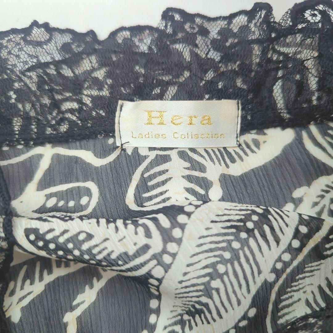 【Hera collection】ブラウス（F）肩パッド シースルー 総柄 レディースのトップス(シャツ/ブラウス(長袖/七分))の商品写真