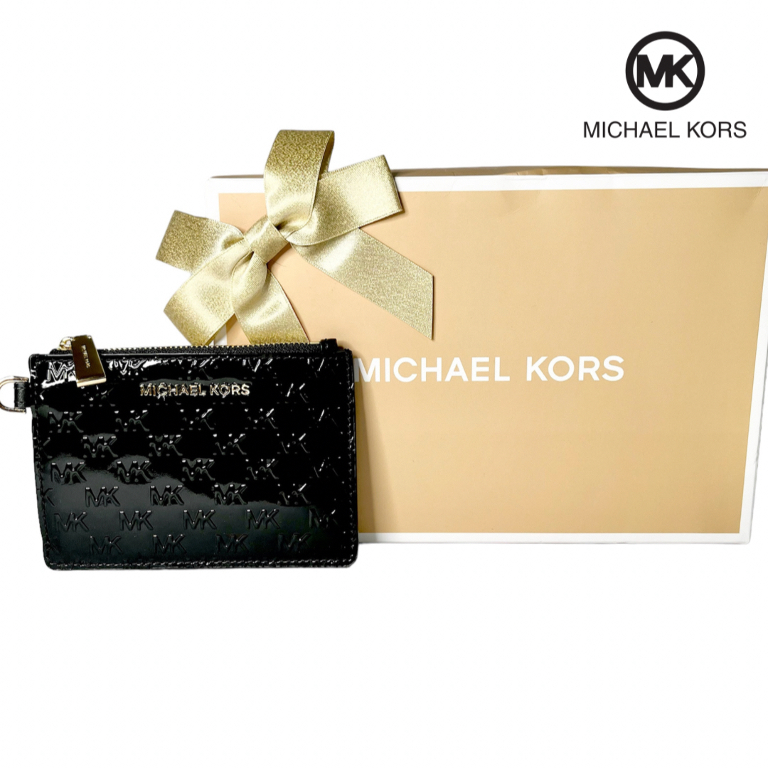 Michael Kors(マイケルコース)の【美品】マイケルコース　コインケース　ブラック　小銭入れ財布 レディースのファッション小物(コインケース)の商品写真