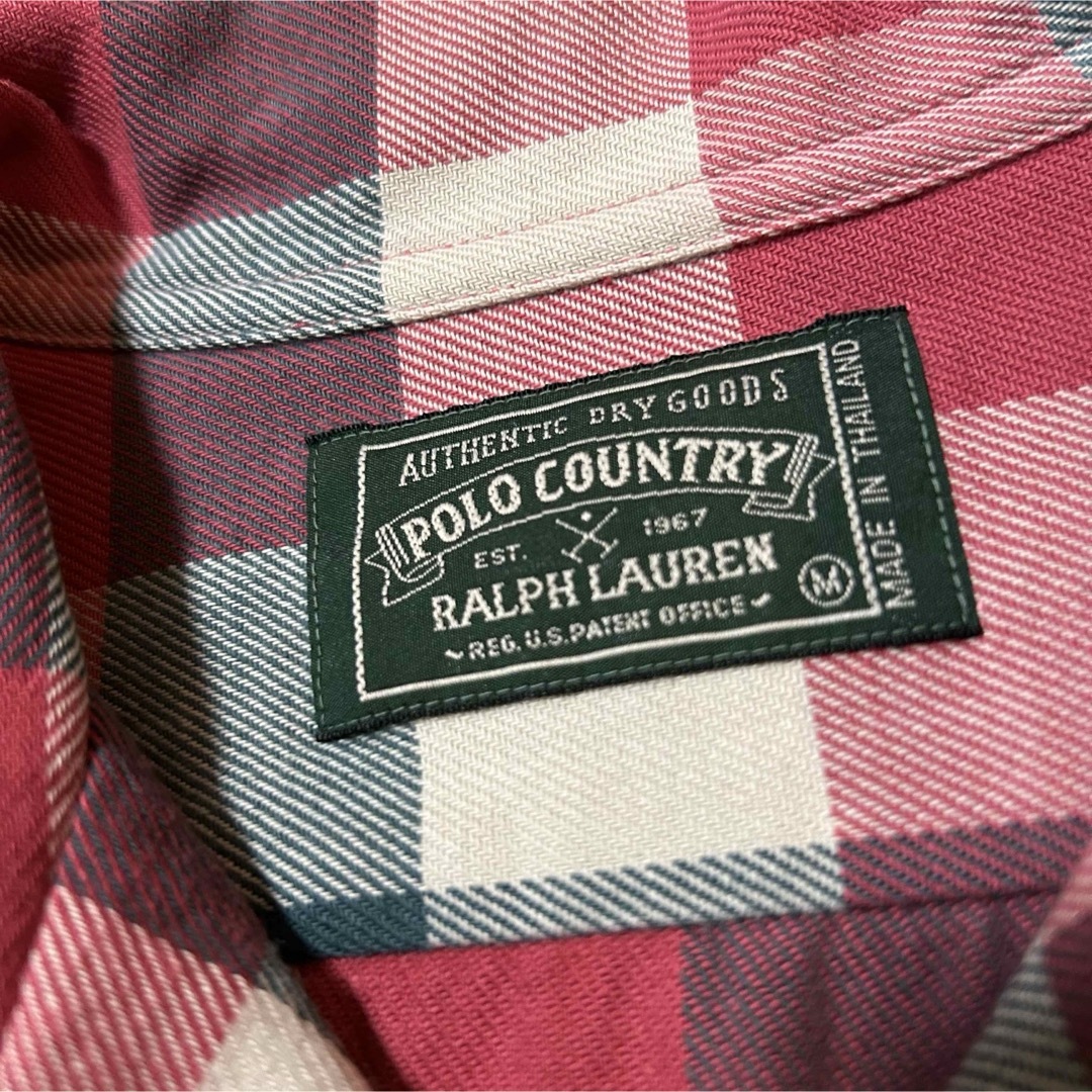 POLO RALPH LAUREN(ポロラルフローレン)の大きめM！ポロカントリー古着長袖オープンカラーチェックシャツ ライトネル   メンズのトップス(シャツ)の商品写真