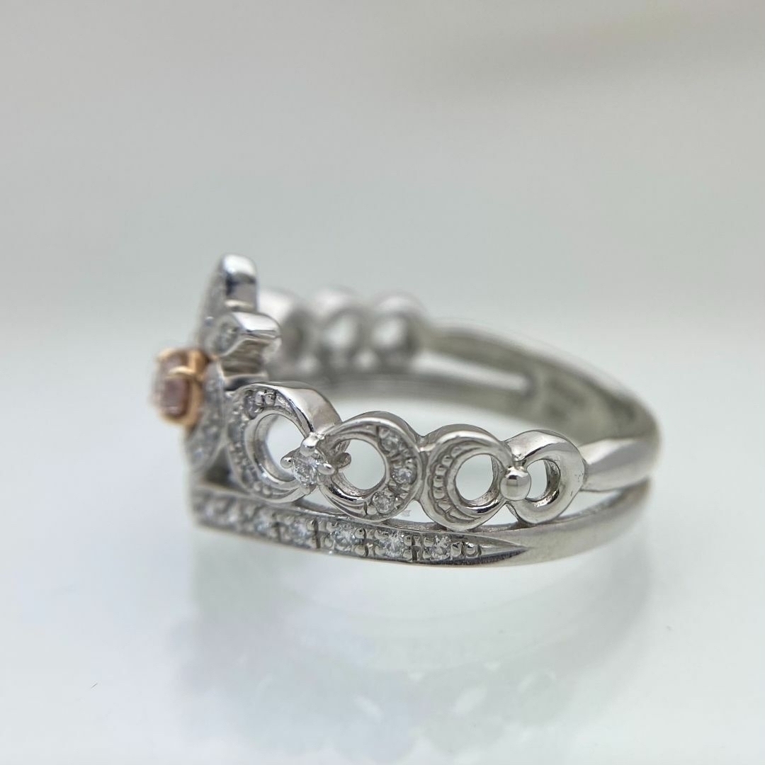 新品 ピンクダイヤ リング 0.072ct Pt900 K18PG レディースのアクセサリー(リング(指輪))の商品写真