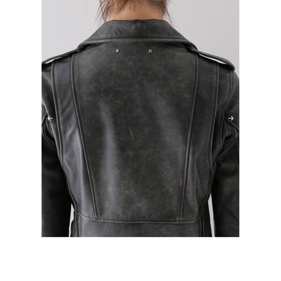 L'Appartement DEUXIEME CLASSE(アパルトモンドゥーズィエムクラス)のL'Appartement ゴールデングース LEATHER JACKET レディースのジャケット/アウター(ライダースジャケット)の商品写真