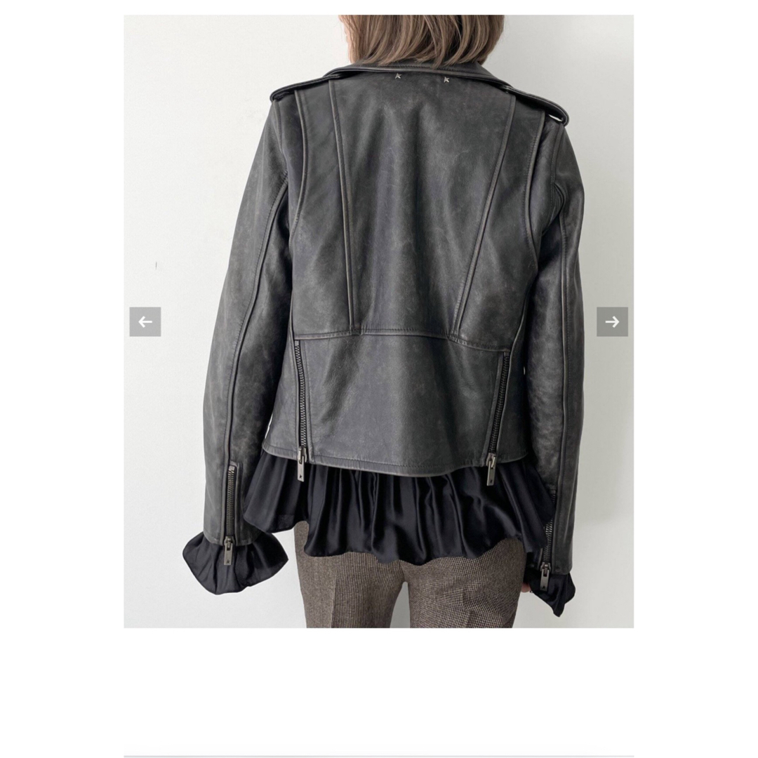 L'Appartement DEUXIEME CLASSE(アパルトモンドゥーズィエムクラス)のL'Appartement ゴールデングース LEATHER JACKET レディースのジャケット/アウター(ライダースジャケット)の商品写真