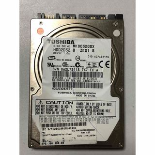 トウシバ(東芝)の中古品 TOSHIBA 2.5インチHDD MK8032GSX 80GB／H01(PCパーツ)