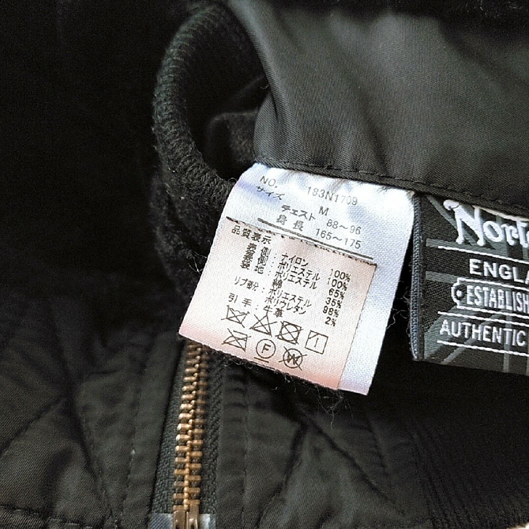 Norton(ノートン)のノートン　フルジップ　リバーシブル　ブルゾン　MA-1　黒　M　ボア　刺繍 メンズのジャケット/アウター(ブルゾン)の商品写真