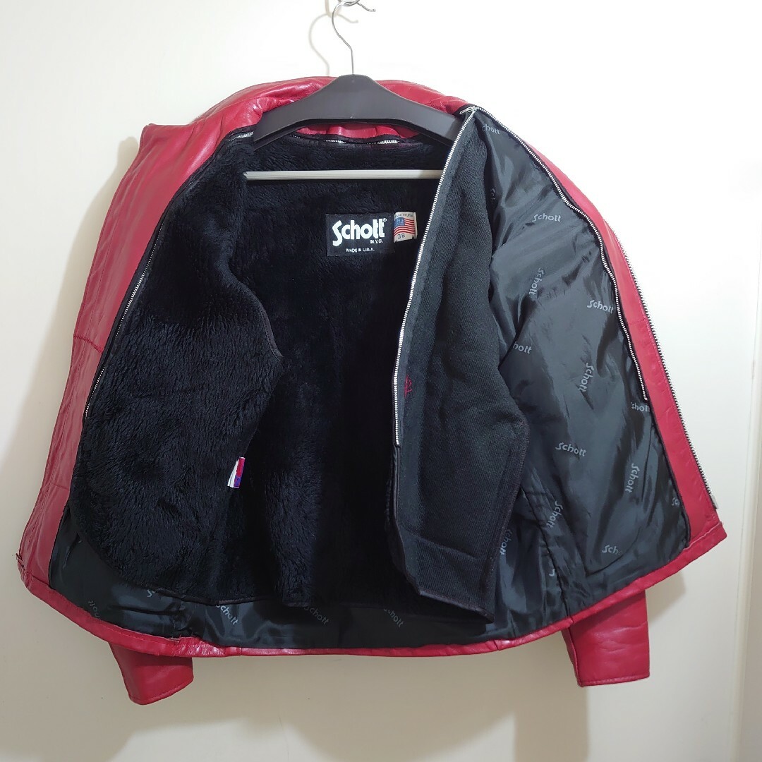 schott - ☆超美品☆Schott641 シングルライダース 赤 schott - ☆超美品☆Schott641 シングルライダース 赤