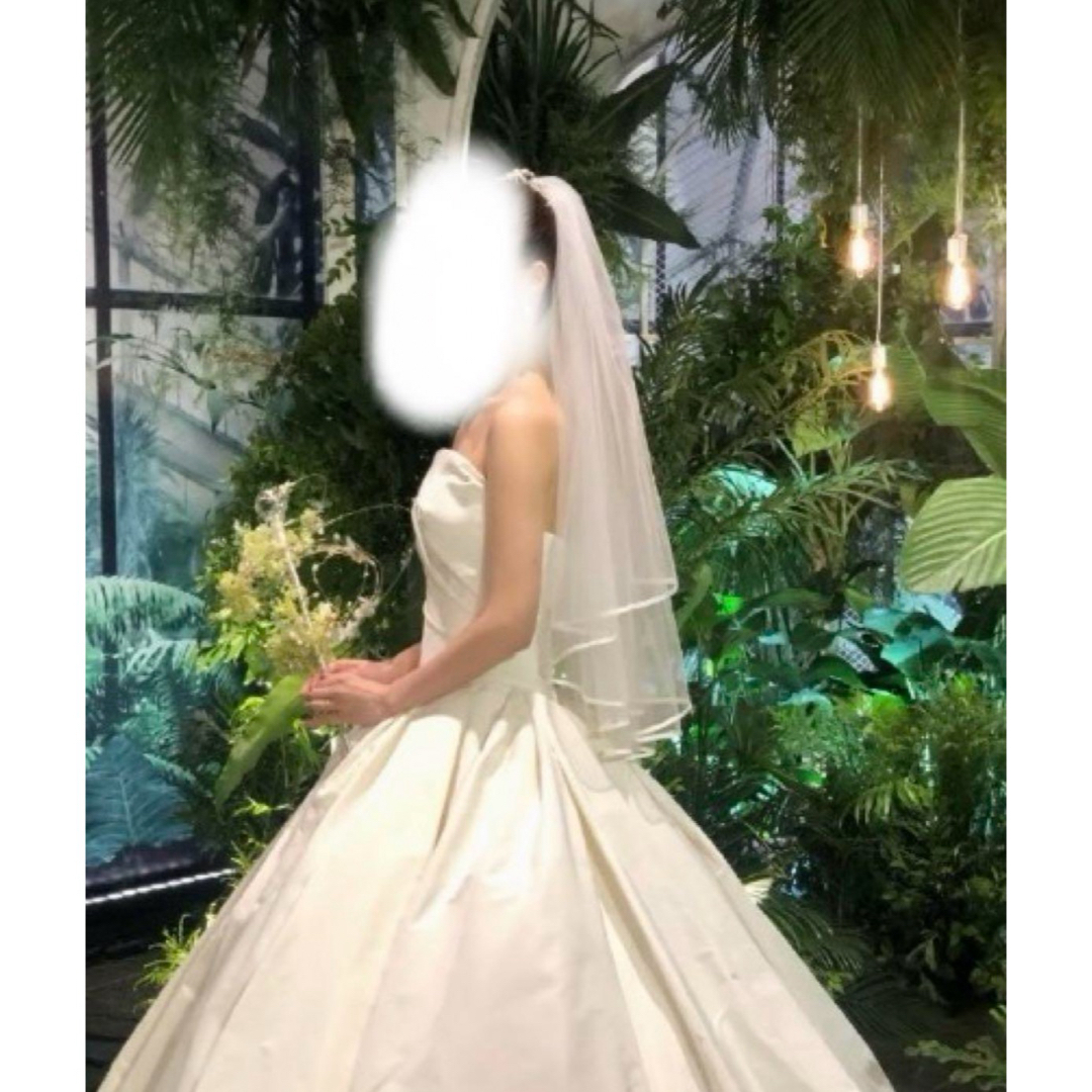 ウェディングベール ショートタイプ 2層 結婚式 ブライダル ベールダウン ハンドメイドのウェディング(ヘッドドレス/ドレス)の商品写真