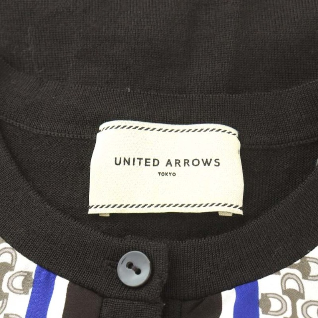 UNITED ARROWS(ユナイテッドアローズ)のユナイテッドアローズ カーディガン スカーフプリント ウール 茶 ブラウン 青 レディースのトップス(カーディガン)の商品写真