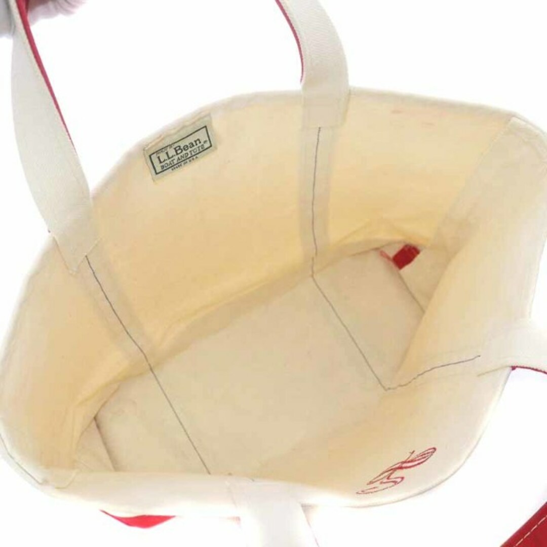 L.L.Bean(エルエルビーン)のエルエルビーン トートバッグ キャンバス 刺繍 白 ホワイト 赤 レッド レディースのバッグ(トートバッグ)の商品写真
