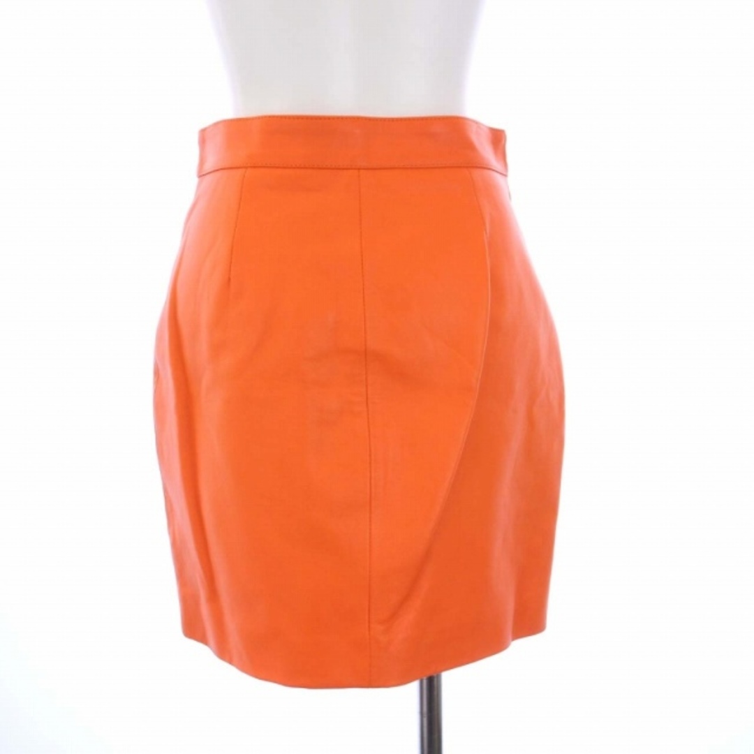 DSQUARED2(ディースクエアード)のディースクエアード タイトスカート ミニ フルジップ ラムレザー オレンジ レディースのスカート(ミニスカート)の商品写真