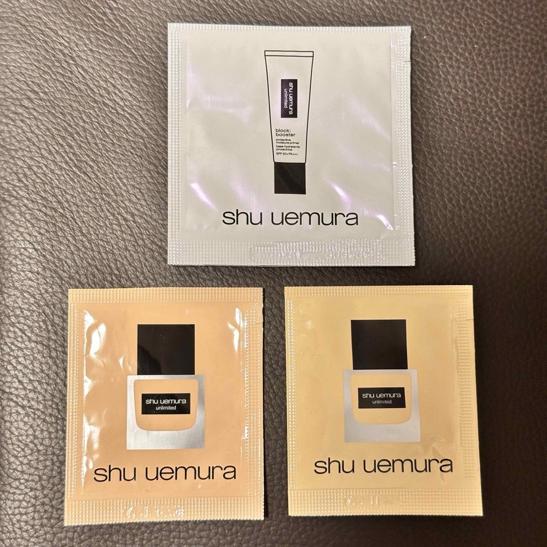 shu uemura(シュウウエムラ)のシュウウエムラ　メイクアップベース　ファンデーション　サンプル3点セット　試供品 コスメ/美容のキット/セット(サンプル/トライアルキット)の商品写真