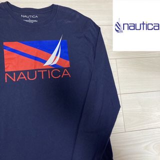 ノーティカ(NAUTICA)のNAUTICA 長袖　プリント　Tシャツ　ロンT ノーティカ　Lサイズ　紺(Tシャツ/カットソー(七分/長袖))