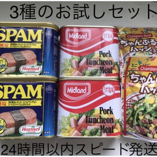 スパムポーク　2缶　ミッドランドポーク　2缶　ちゃんぷるーハッシュ2袋　セット(缶詰/瓶詰)