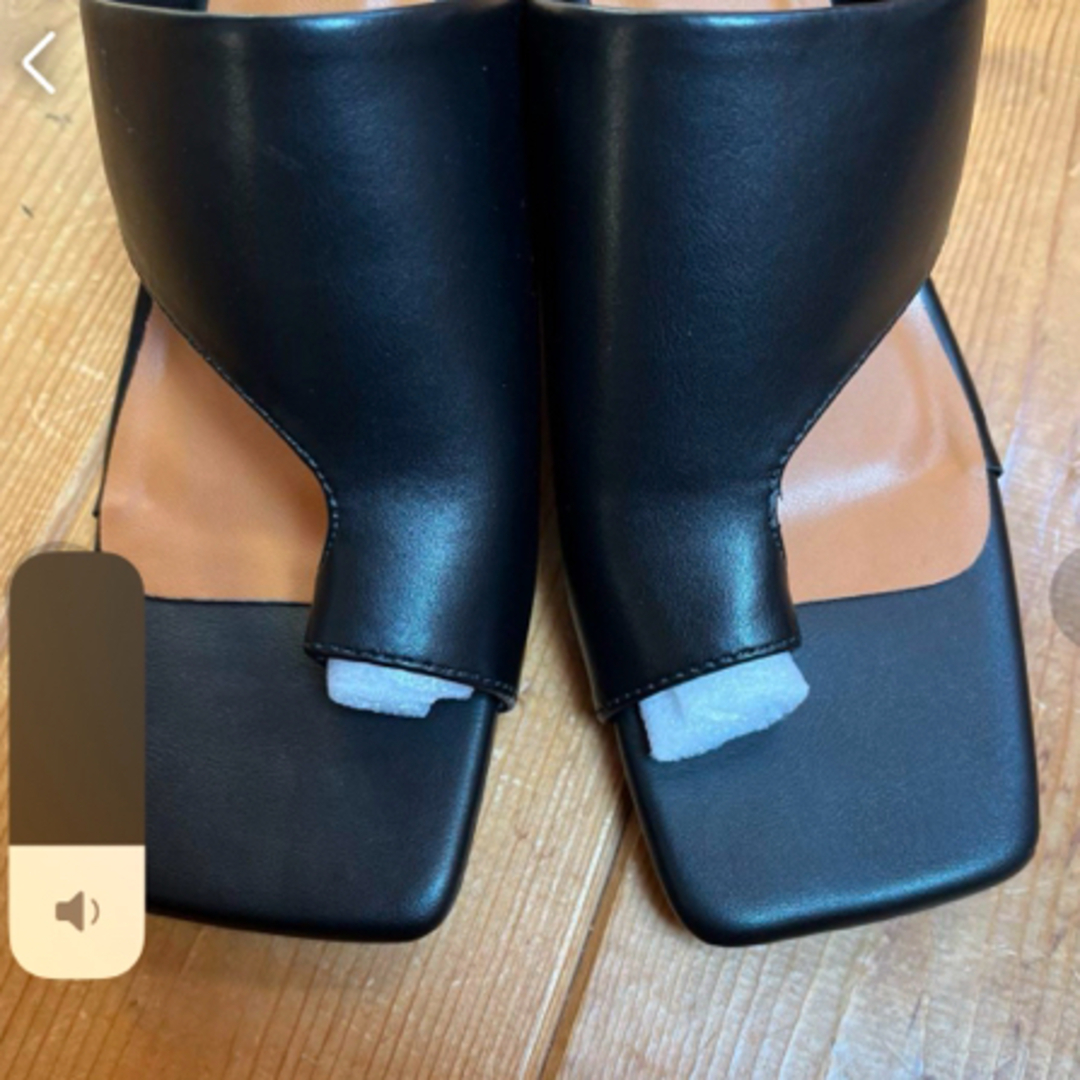 トングサンダル　チャンキーヒール　ブラック　L レディースの靴/シューズ(サンダル)の商品写真