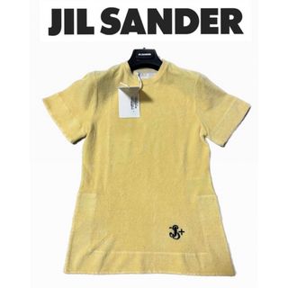 ジルサンダー Tシャツ ロゴ パイル トップス 新品 jilsander 黄色(Tシャツ/カットソー(半袖/袖なし))