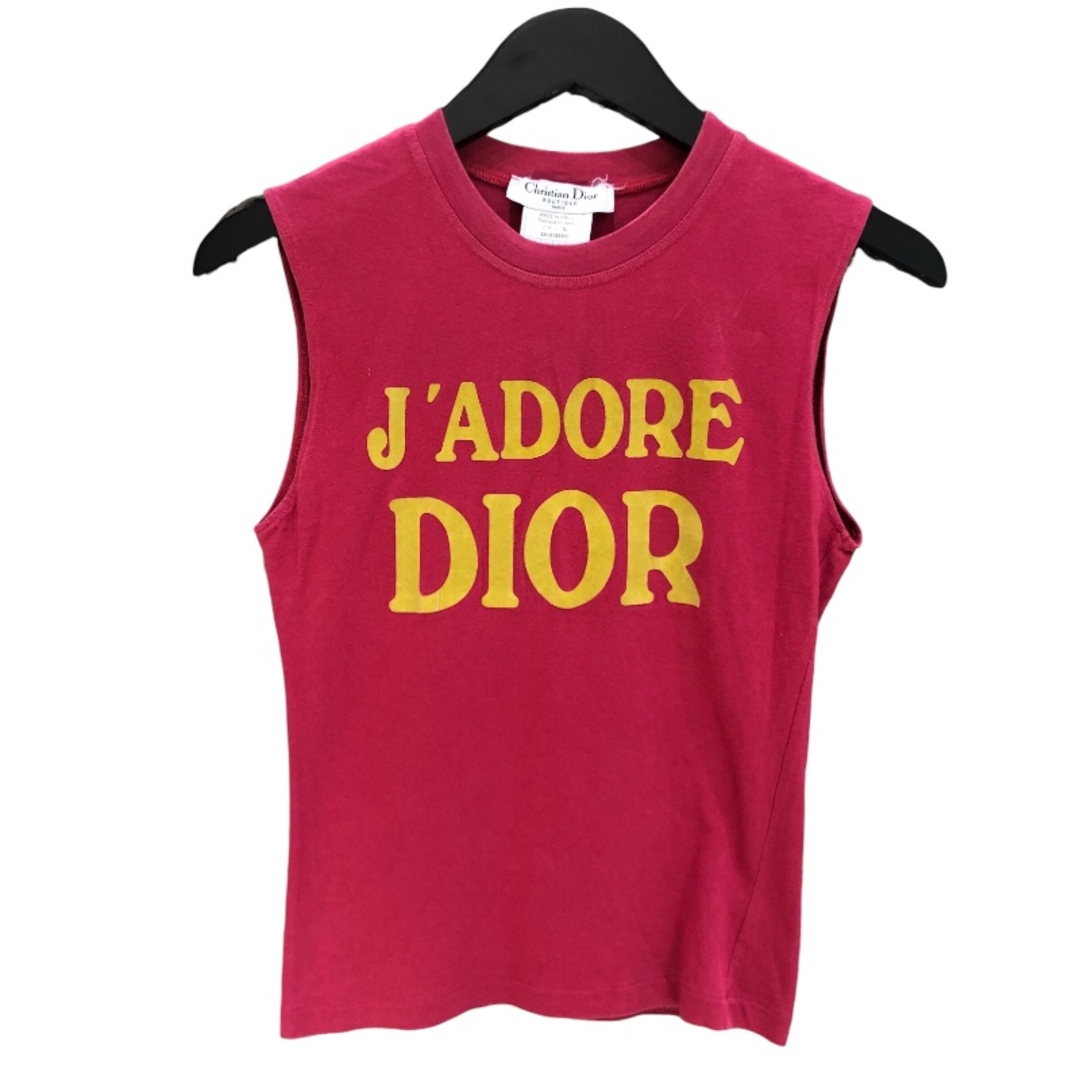 クリスチャン・ディオール Christian Dior JADORE DIOR タンクトップ ピンク コットン レディース カットソー約34cm身幅