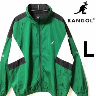カンゴール(KANGOL)のKANGOL 緑 ブルゾン カンゴール ゆるダボ ナイロンジャケット メンズL(ナイロンジャケット)