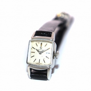オメガ(OMEGA)のオメガ OMEGA 腕時計 スクエア クォーツ アナログ 2針 黒 ブラック(腕時計)