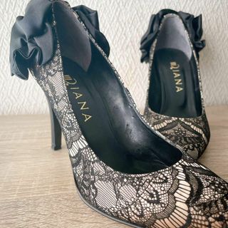 18. 美品　DIANA（ダイアナ）パンプス　ハイヒール（ブラック) 日本製