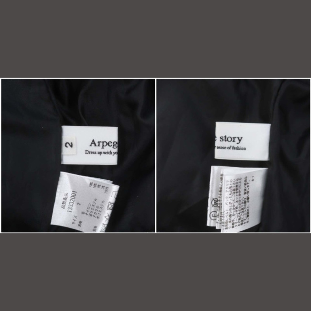 other(アザー)のアルページュストーリー ハイウエストミニスカート 台形 ウール 2 M 黒 白 レディースのスカート(ミニスカート)の商品写真