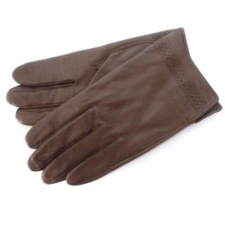ジバンシィ(GIVENCHY)のジバンシィ グローブ 手袋 5本指 レザー 本革 ロゴ ブラウン 茶(手袋)