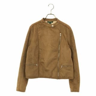 Ralph Lauren - ラルフローレン 裏ボア フェイクスエード シングルライダースジャケット S ベージュ RALPH LAUREN レディース 古着 【240122】