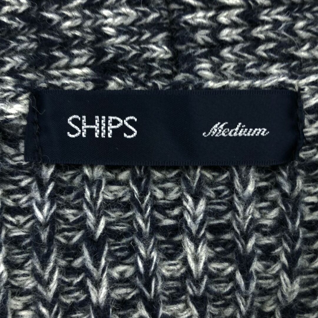 SHIPS(シップス)のシップス 長袖 ウールブレンド ニット カーディガン M ネイビー系 SHIPS ショールカラー メンズ 古着 【240122】 メンズのトップス(カーディガン)の商品写真