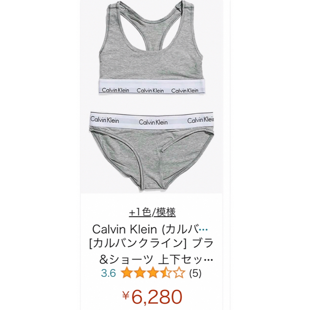 Calvin Klein(カルバンクライン)の新品最後！　CalvinKlein カルバンクライン　ブラショーツ　グレー　M レディースの下着/アンダーウェア(ブラ&ショーツセット)の商品写真