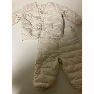 ベビーギャップ(babyGAP)のbaby Gap  ベビーダウン　セットアップ　白　6-12months 70(ジャケット/コート)