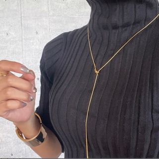 knot necklace ステンレススティール ゴールド金属アレルギー対応 高