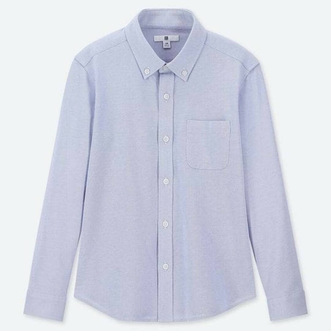 UNIQLO(ユニクロ)の新品☆150/BOYSイージーケアコンフォートシャツ(長袖)ブルー キッズ/ベビー/マタニティのキッズ服男の子用(90cm~)(ドレス/フォーマル)の商品写真