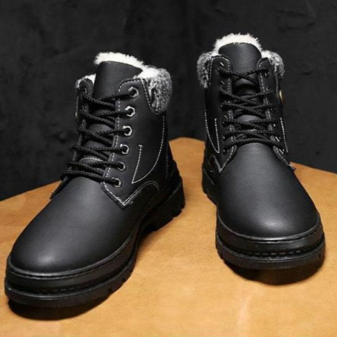 25.5cm暖かい防寒メンズ裏起毛ボアアウトドアブーツスニーカーシューズ靴冬雪k メンズの靴/シューズ(ブーツ)の商品写真