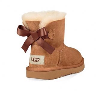 アグ(UGG)のUGG ブーツ　ムートン　可愛い　蝶結び　ベージュ　14cm 女の子　雪(ブーツ)