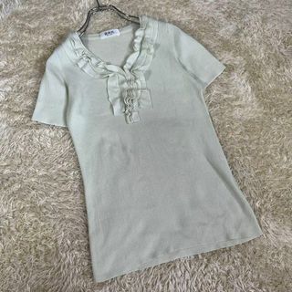 ジユウク(自由区)の自由区 (M) 首元 フリル リブニット 華やか お洒落 半袖(Tシャツ(半袖/袖なし))