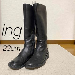 ing - ing イング ロングブーツ ブラック 23cm 滑り止め付きの通販｜ラクマ