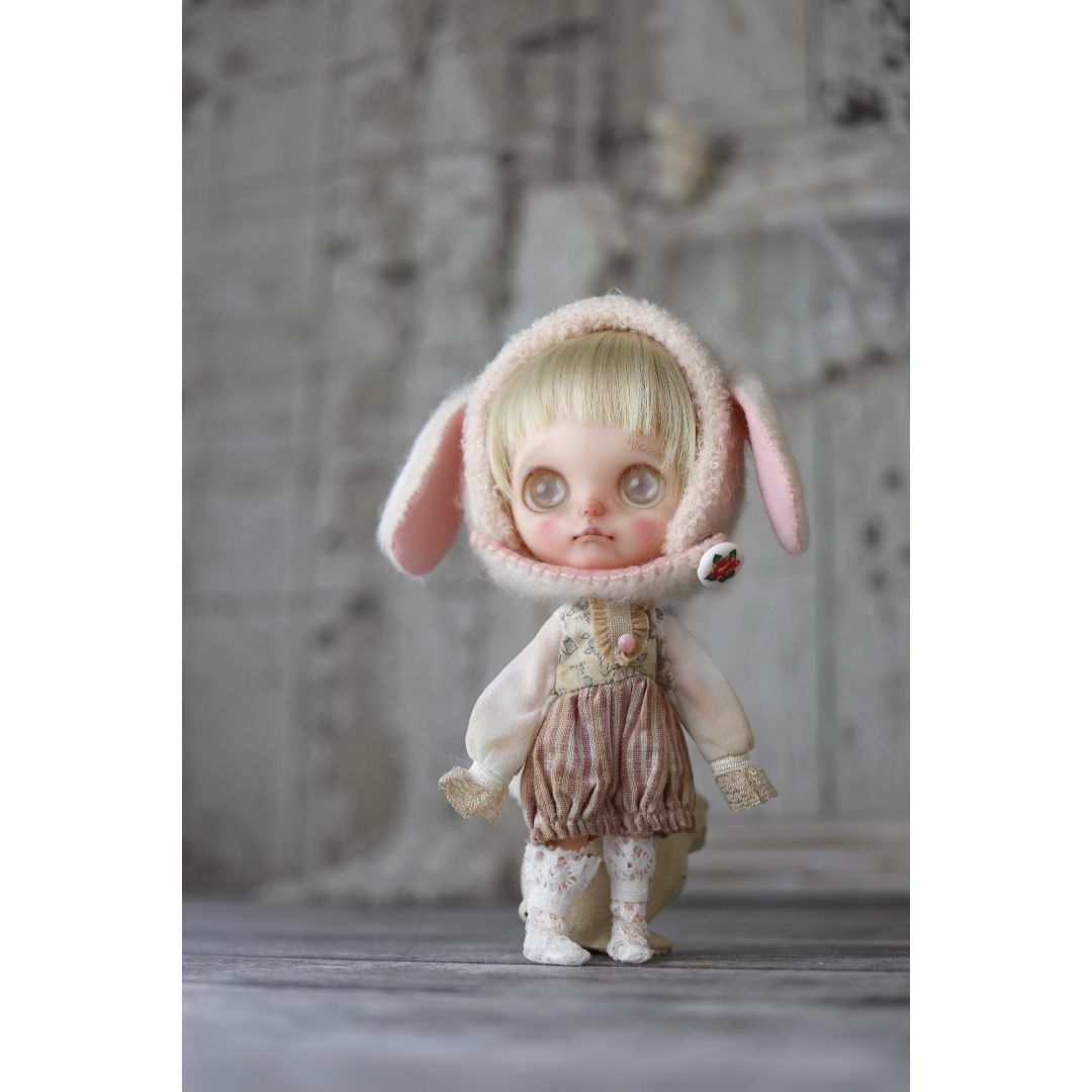 ❤️cottontail❤️　ミルク色の仔うさぎちゃん　カスタムポップマートブラ ハンドメイドのぬいぐるみ/人形(人形)の商品写真