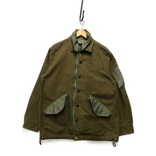 サカイ(sacai)のSACAI サカイ 22-02929M WOOL SURGE MIX BLOUSON ウールサージ ミックス ブルゾン カーキ サイズ4 正規品 / 33323(ブルゾン)