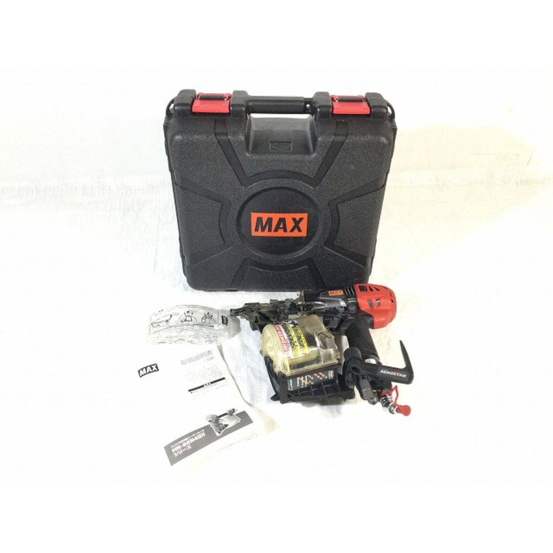 ☆中古動作品☆MAX マックス 高圧 65mm 釘打機 スーパーネイラ コイルネイラ HN-65N4(D)-G エアロスター クールグレー エアーツール 84868 自動車/バイクのバイク(工具)の商品写真