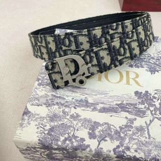 クリスチャンディオール(Christian Dior)のDior リバーシブル ベルト オブリーク ロゴ バックル　シルバー(ベルト)