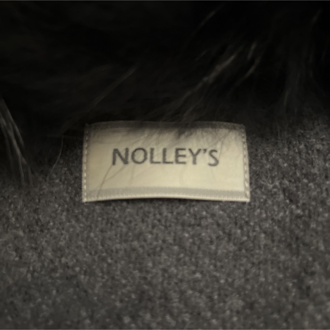 NOLLEY'S(ノーリーズ)のノーリーズ　ファー　ケープコート　グレー　36 美品 レディースのジャケット/アウター(毛皮/ファーコート)の商品写真