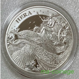 2022 セントヘレナ　女神ヘラと孔雀　１オンス銀貨プルーフ(貨幣)