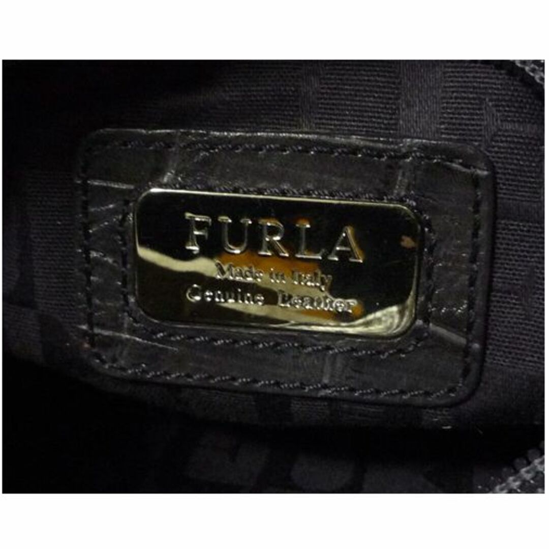 Furla(フルラ)のフルラ　FURLA　レザー　ライトブラウン系　薄茶系　クロコ型押し　ハンドバッグ レディースのバッグ(ハンドバッグ)の商品写真