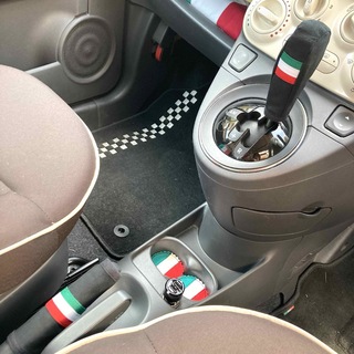 FIAT500  シフトノブカバー　サイドブレーキカバー　ハンドメイド(車内アクセサリ)