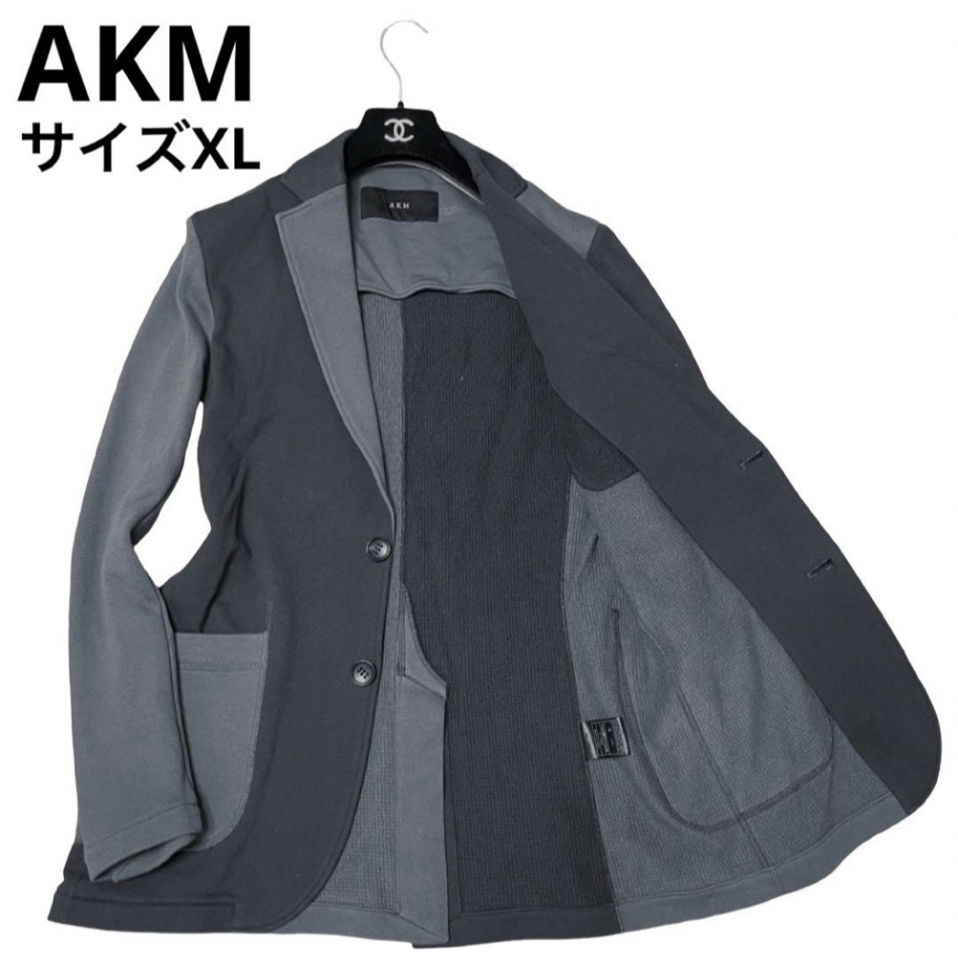 AKM(エイケイエム)の良品　AKM テーラードジャケット　クレイジーパターン　アンコン　大きいサイズ メンズのジャケット/アウター(テーラードジャケット)の商品写真