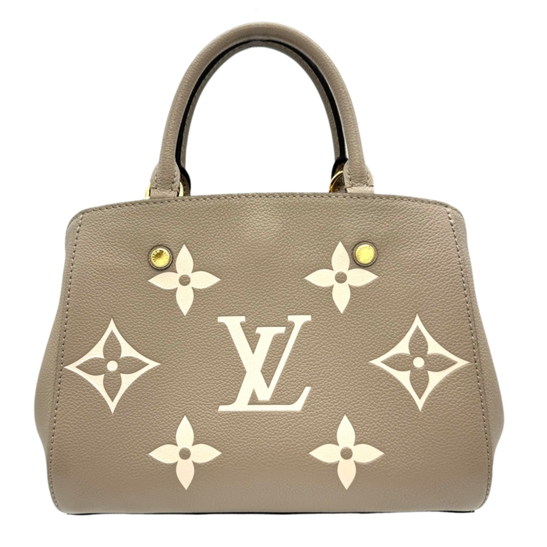 ルイ・ヴィトン LOUIS VUITTON モンテーニュBB M45489 トゥルトレール クレーム ゴールド金具 モノグラム・アンプラント レザー レディース ハンドバッグ約14cmショルダー